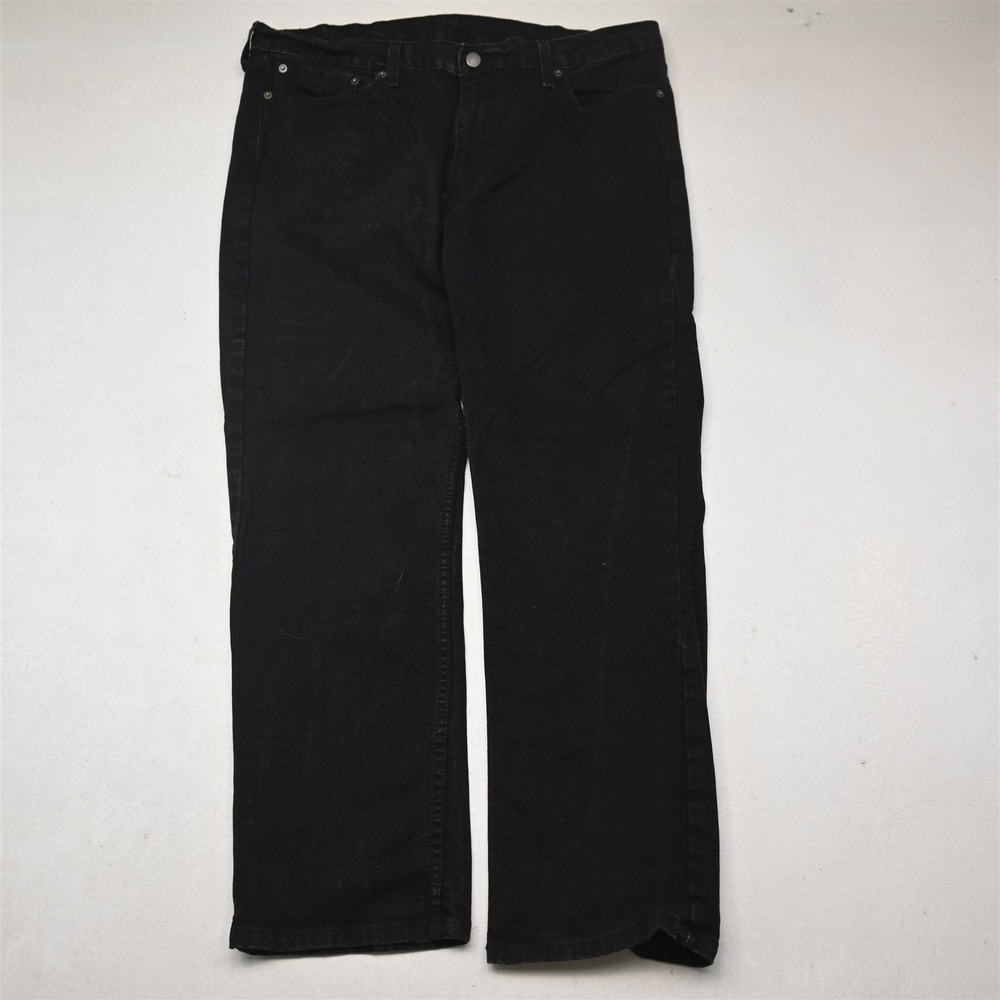 Levis 38x30 Black Stretch Denim 514 Slim Straight Mens Jeans
